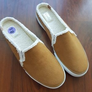 Keds Women's Double Decker Mule Slip on Suede Light brown New Sz 8.5